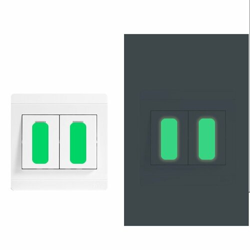 Наклейки на выключатель светящиеся 10 шт зеленыйзеленый неон