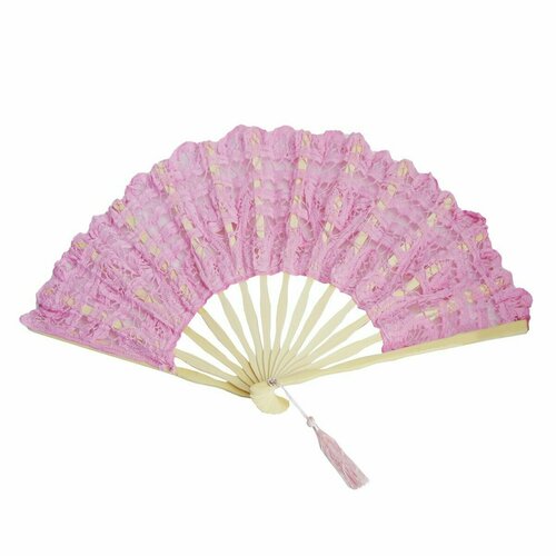 Кружевной светло-розовый веер / веер складной для фотосессии или танца