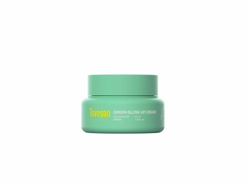 Крем для лица увлажняющий, профессиональный Tovegan Green Glow-up Cream Корея