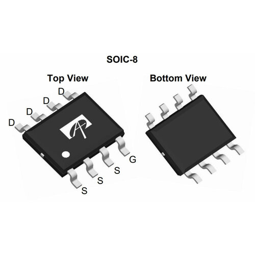 микросхема ao4430 n channel mosfet 30v 18a so 8 Микросхема AO4494 N-Channel MOSFET 30V 18A SO-8