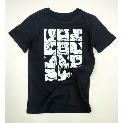 Футболка , размер 152, черный футболка для мальчиков на день рождения с изображением диснея микки мауса детская одежда футболки для вечерние для маленьких мальчиков т