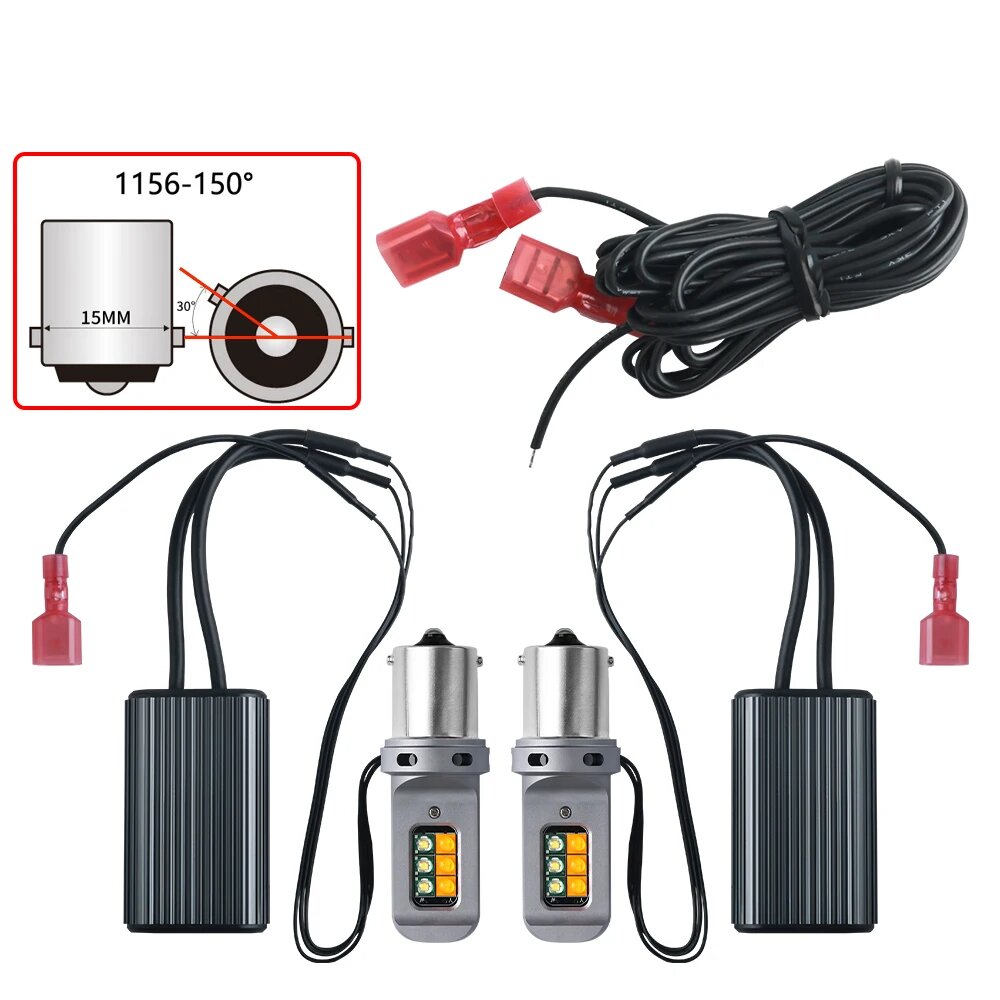 1156 P21W BA15S PY21W BAU15S Светодиодные автомобильные лампы указателя поворота DRL белые yellCanbus без ошибок py21w 7440 W21W T20 Указатель поворота, white yellow, 1156 PY21W BAU15S