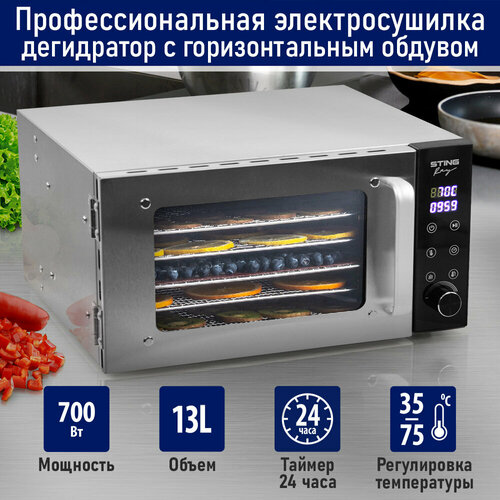 STINGRAY ST-FD709A 6 поддонов черный сушилка дфруктов овощей 15990₽