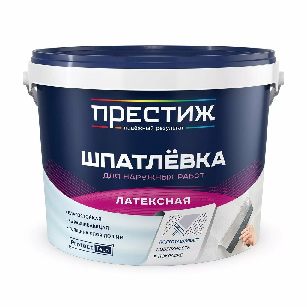 Престиж Шпатлевка латексная для фасадов и внутренних работ 14 кг