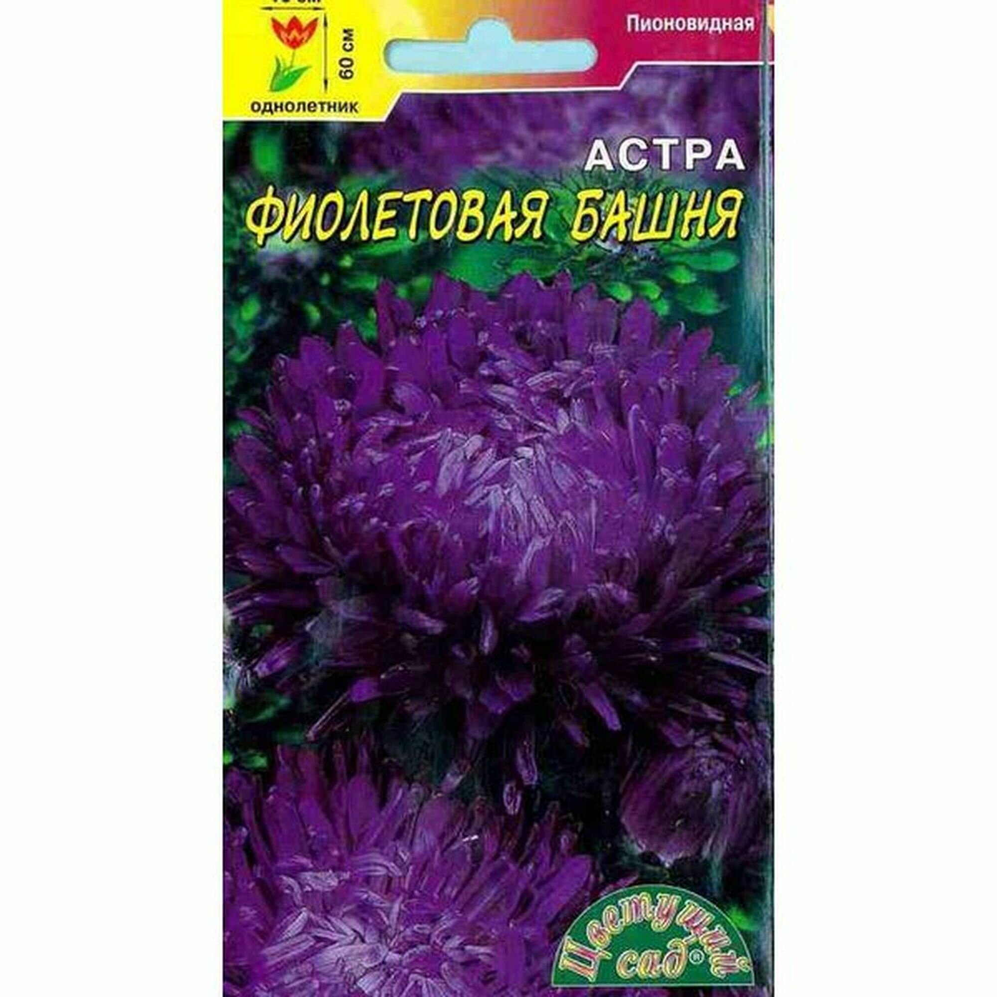 Семена Астра Башня Фиолетовая однолетник (Цветущий Сад) 03г