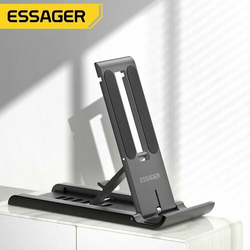 Подставка для телефона настольная ESSAGER, держатель для телефона и планшета (Черный)