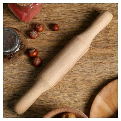 NNB Скалка деревянная бук с ручками 30 см 312₽