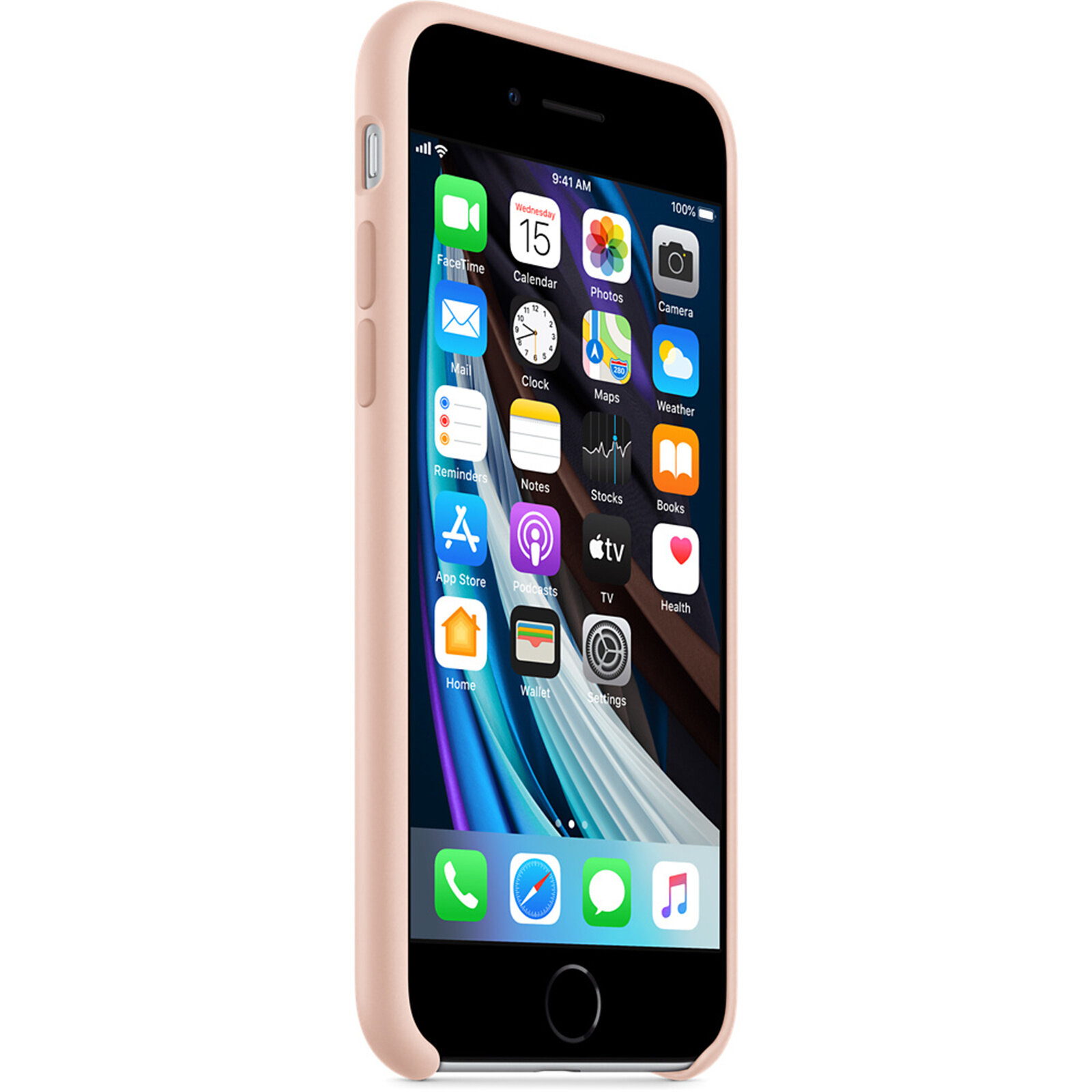 Чехол (клип-кейс) APPLE Silicone Case, для Apple iPhone SE 2020, розовый песок [mxyk2zm/a] - фото №4