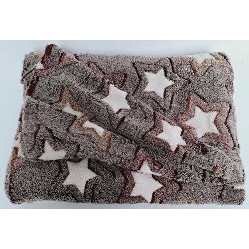 Плед Звезды шоколад серия бамбук 2-х спальный производитель Blanket Китай 580₽
