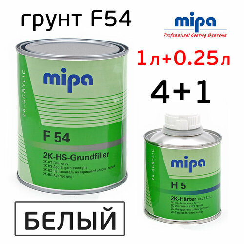 Грунт Mipa F54 1л025л белый комплект Grundfiller 41 наполнитель авторемонтный автомобильный 2300₽