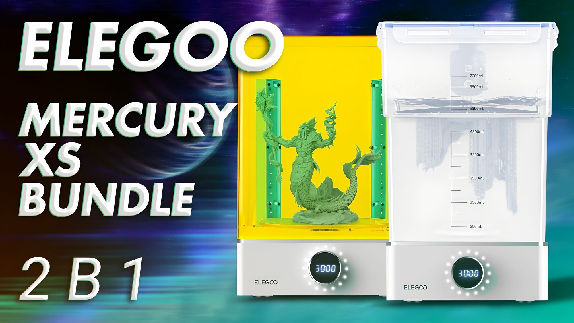 Полимеризационная камера (УФ-камера) и Мойка Elegoo Mercury XS