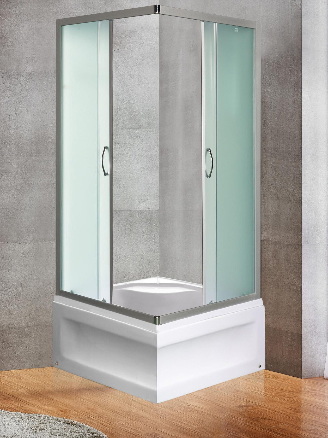 Душевой уголок MORAVA XL 100/41 MT с подоном, матовое стекло, квадратная форма, увеличенная высота