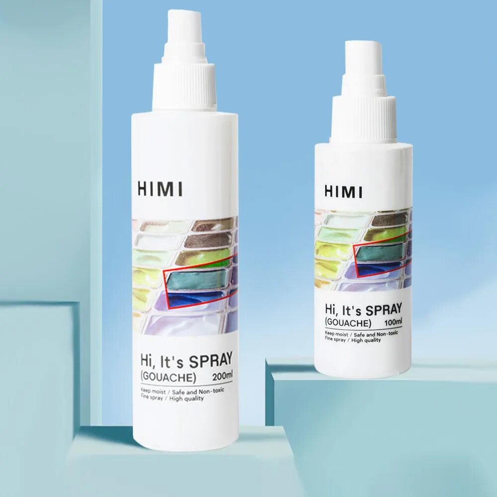 Растворитель-спрей для гуаши HIMI (увлажнение гуашевых красок и защита от плесени)100мл FC. PW. W001 — фото 1