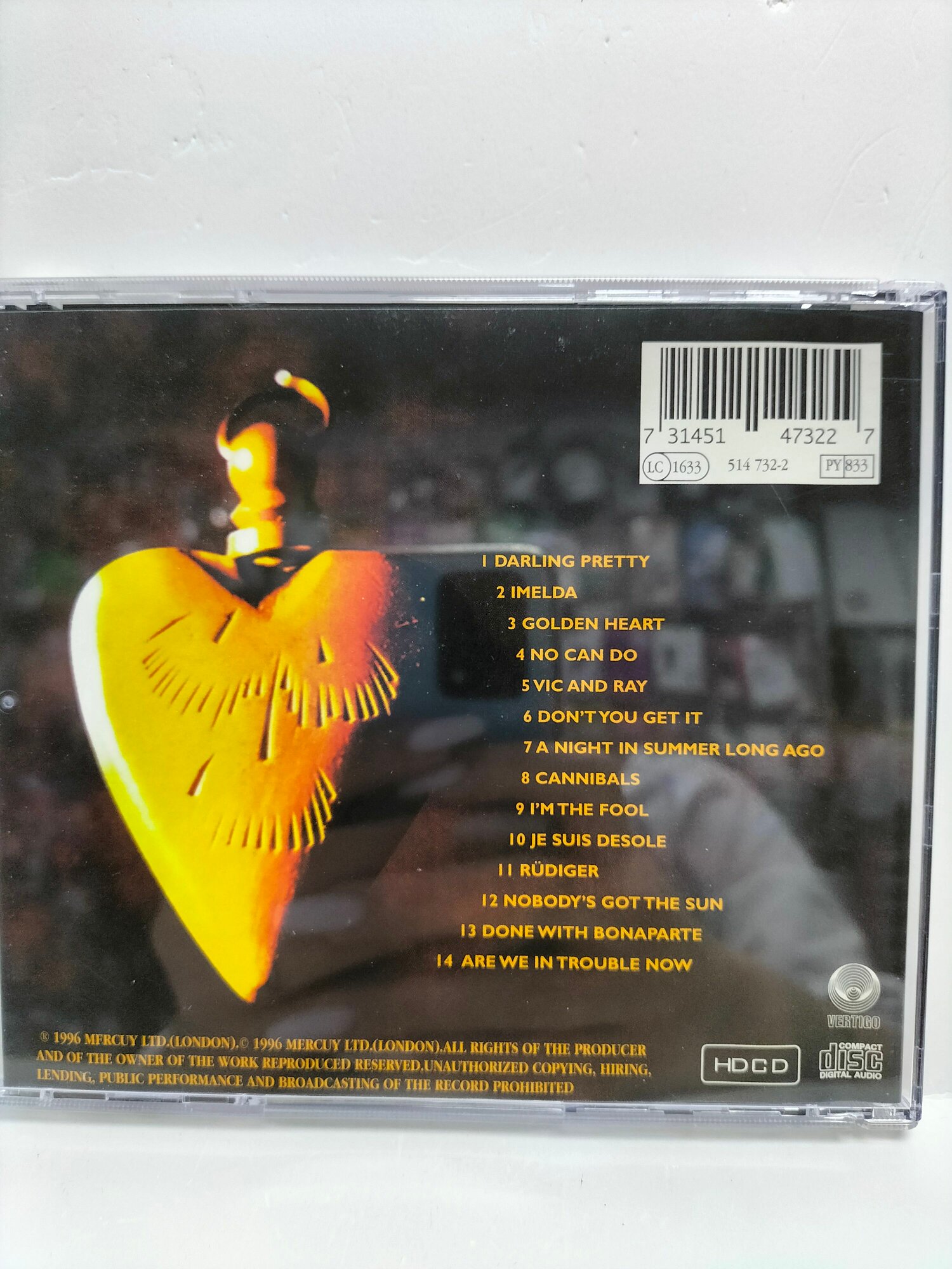 Mark Knopfler - Golden Heart (1CD-Audio, Россия 1996, Unofficial Release) — фото 1
