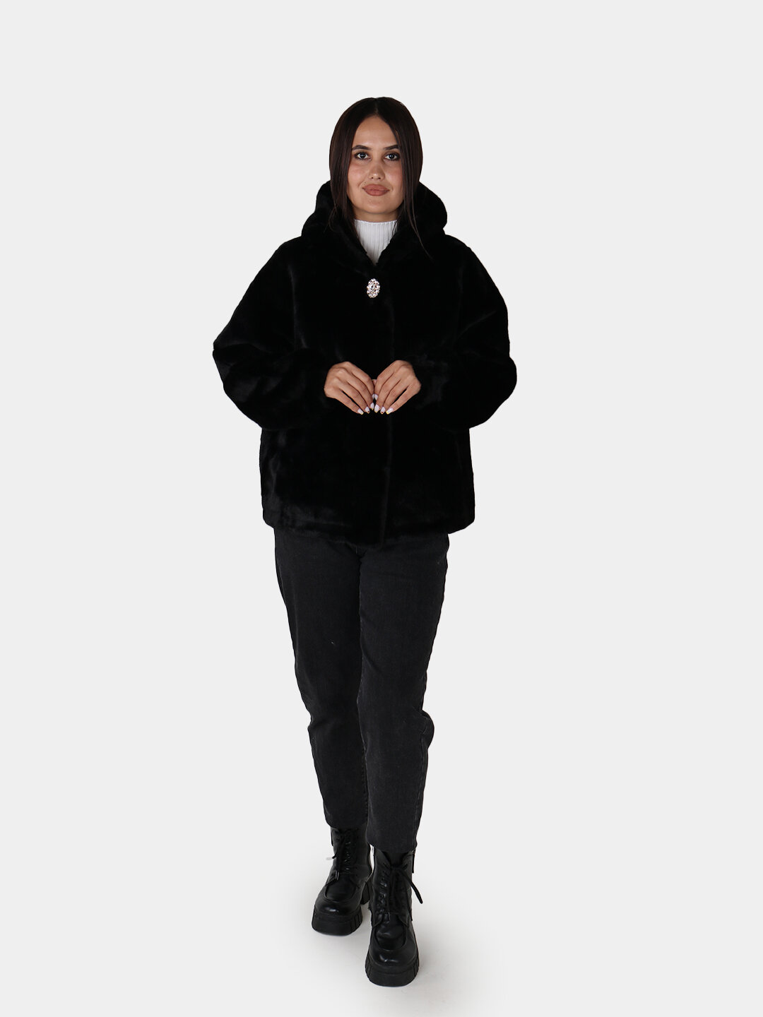 Шуба, размер One Size, черный — фото 1