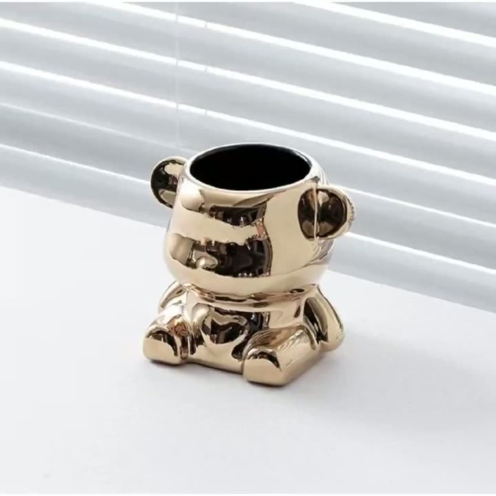 Подставка керамический мишка для вилок и ложек — фото 1