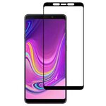 Защитное стекло для Samsung Galaxy A9 2018 (вид - 5D полная проклейка, черная рамка, комплектация эконом) - изображение