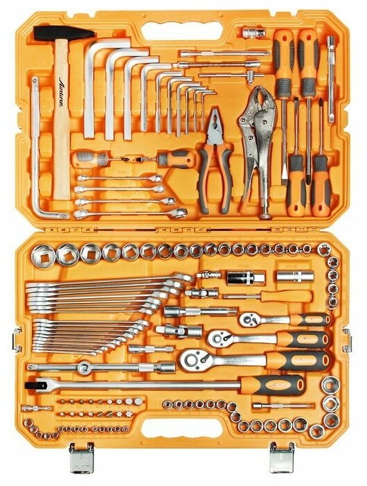 Набор инструментов универсальный 132 предмета, пласт.кейс (AT-132-09)