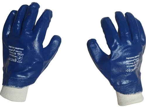 Перчатки защитные с полным нитриловым обливом SCAFFA NBR1530 1 пара Размер 10