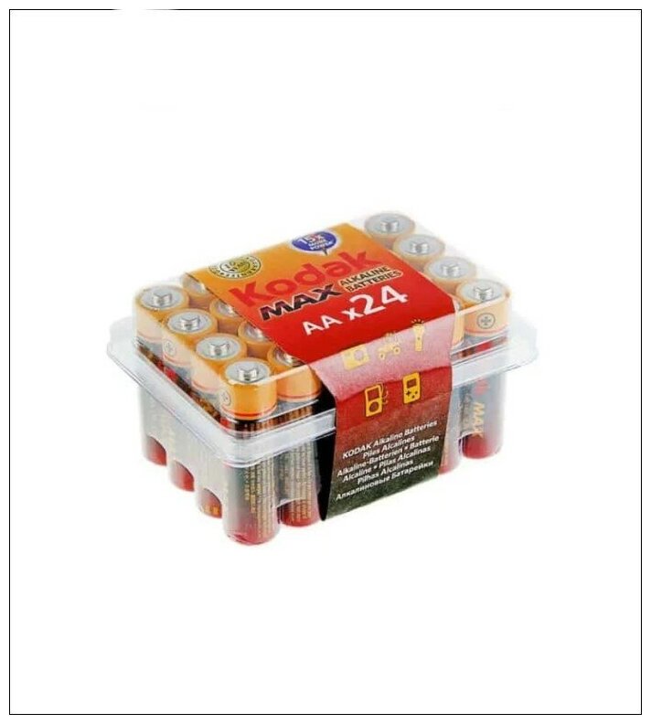 KODAK Батарейки LR6/24BOX plastic MAX Super Alkaline, 24 штуки в коробке