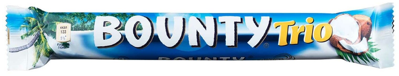 Шоколадный батончик BOUNTY Трио, 82, 5г