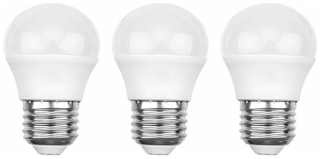 Лампа светодиодная 3 шт REXANT Шарик GL 11.5 Вт E27 4000 K нейтральный свет 604-044-3