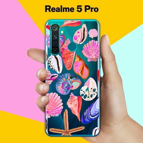 Силиконовый чехол на realme 5 Pro Ракушки / для Реалми 5 Про силиконовый чехол на realme 5 pro реалми 5 про веселые корги