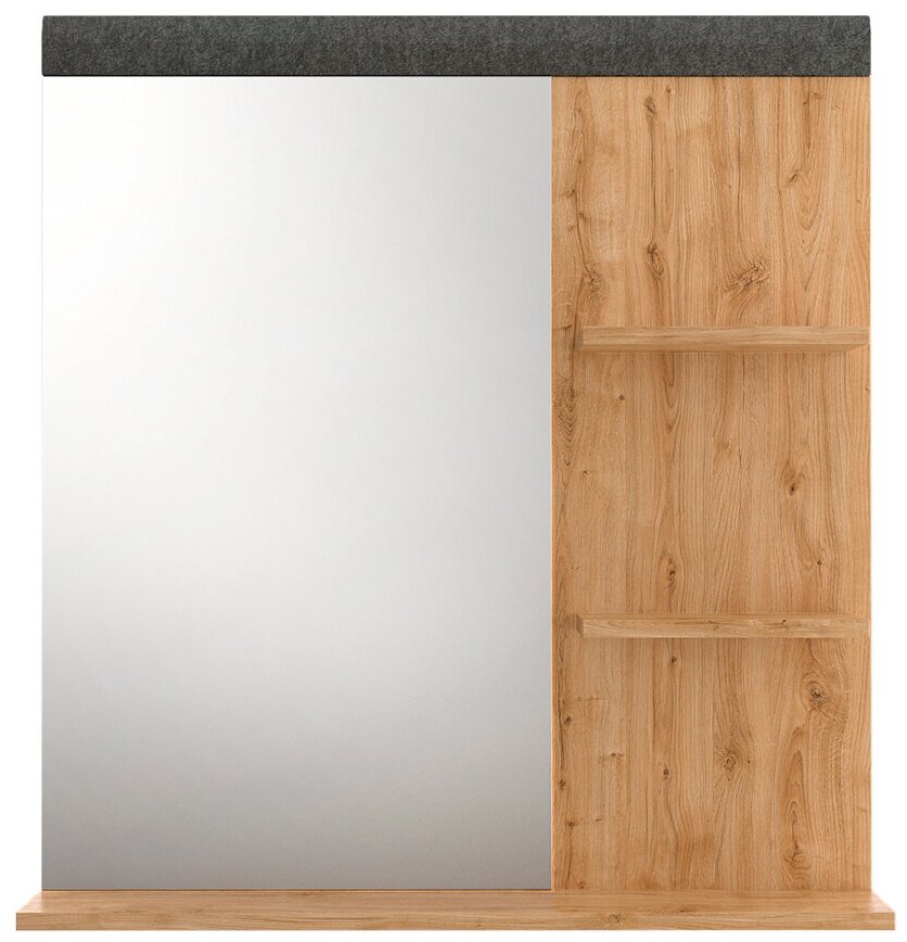 фото БРВ-Мебель Полка для прихожей с зеркалом шириной 80 см Грейс LUS 80