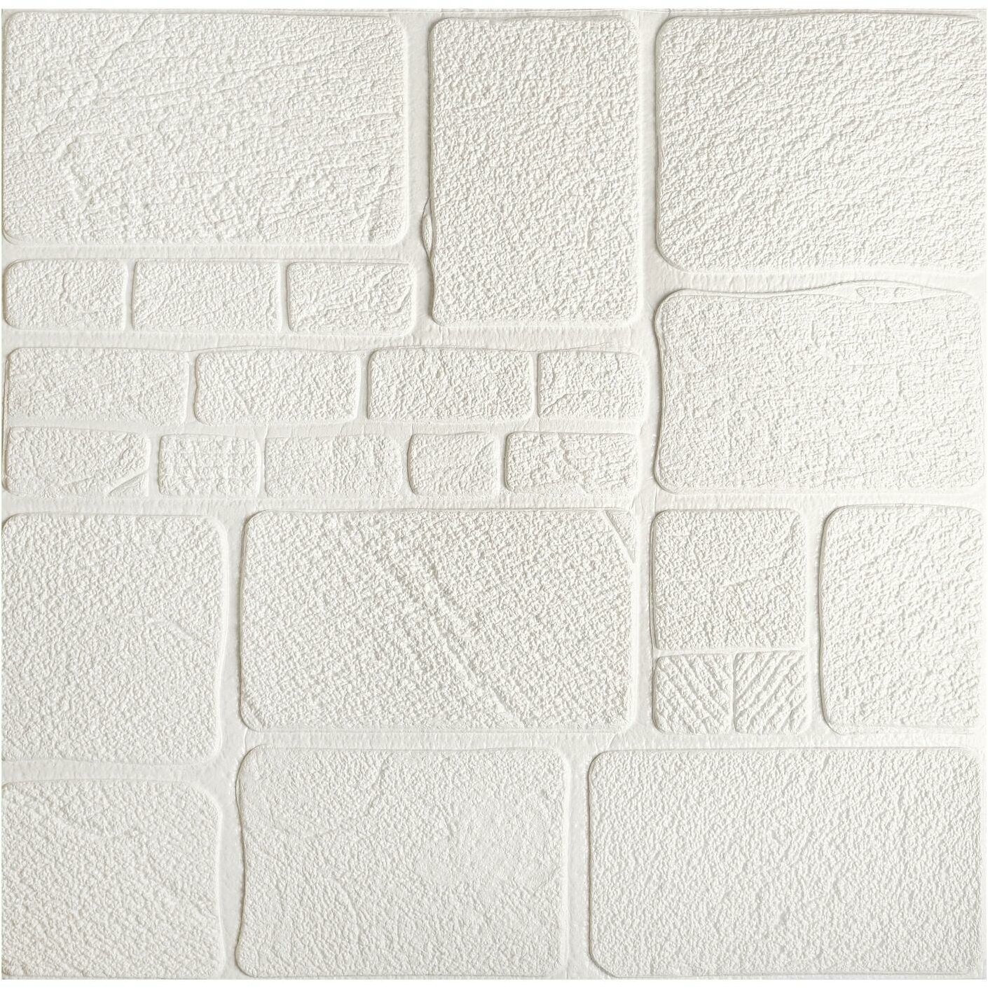 фото Самоклеящаяся ПВХ панель "Белая плитка" 69*68см