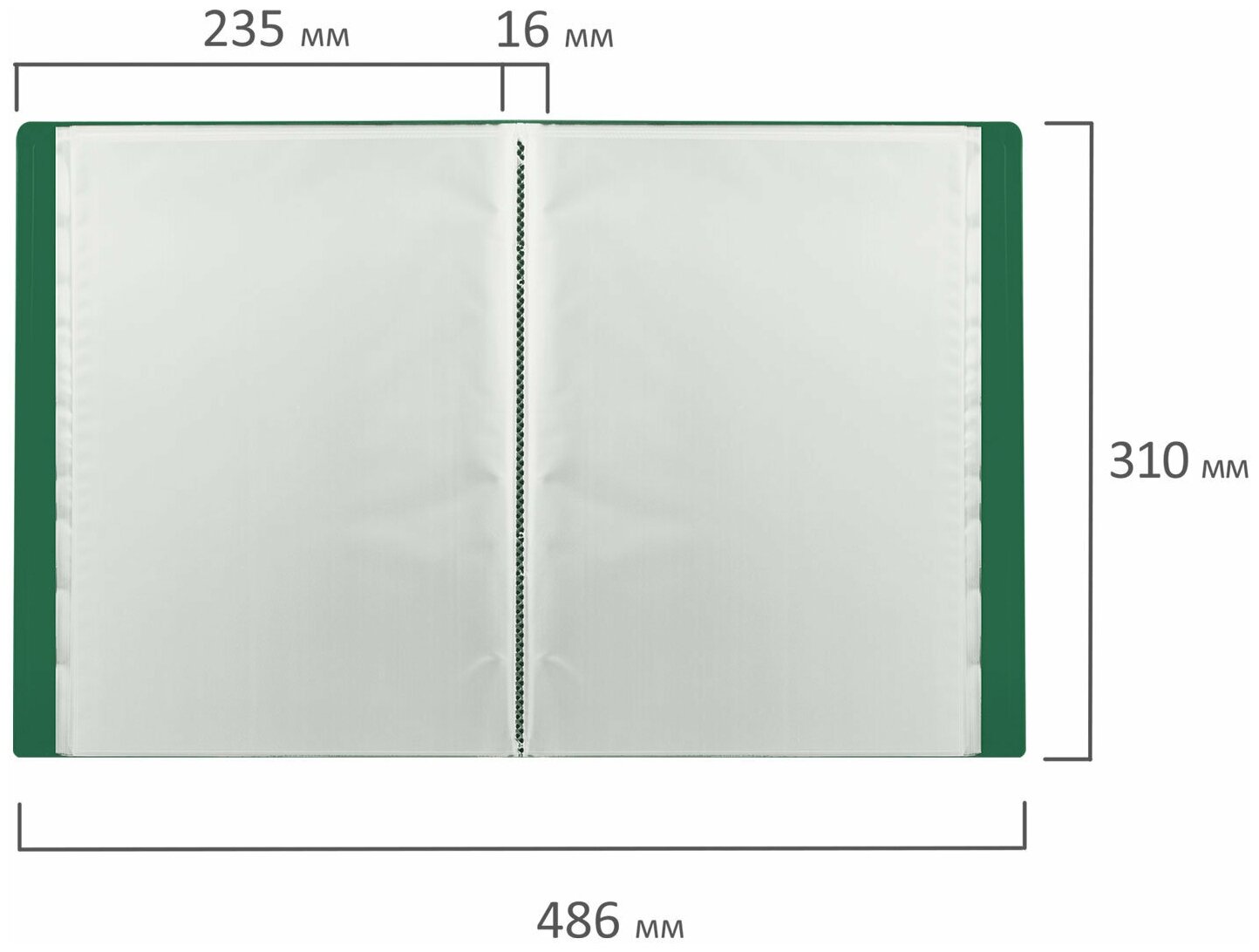 STAFF Папка на 20 вкладышей, А4, пластик, зеленый - фото №4