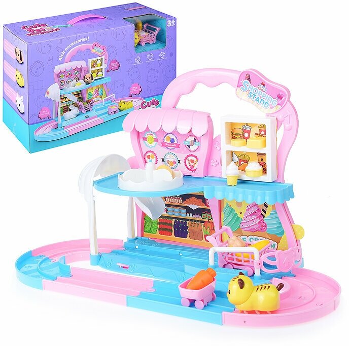 Игровой набор фигурок 933-46E "Домик с животными" с аксессуарами, на батарейках, в коробке