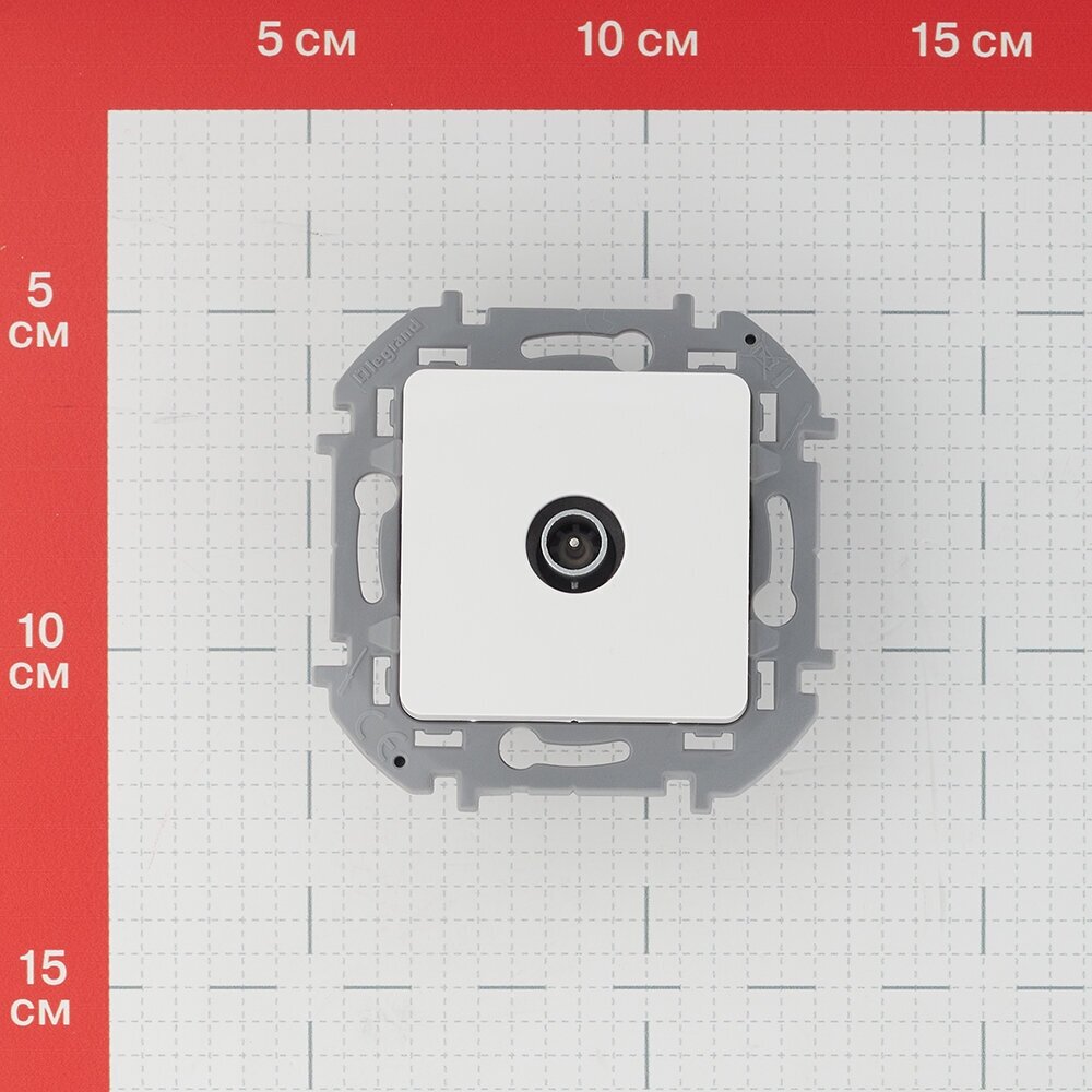 Розетка 1гн ТВ проходная с/у белый механизм INSPIRIA Legrand - фотография № 3