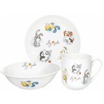 Набор посуды Kuchenland, детский, 3 пр, фарфор N, белый, My pets, Little pet - изображение