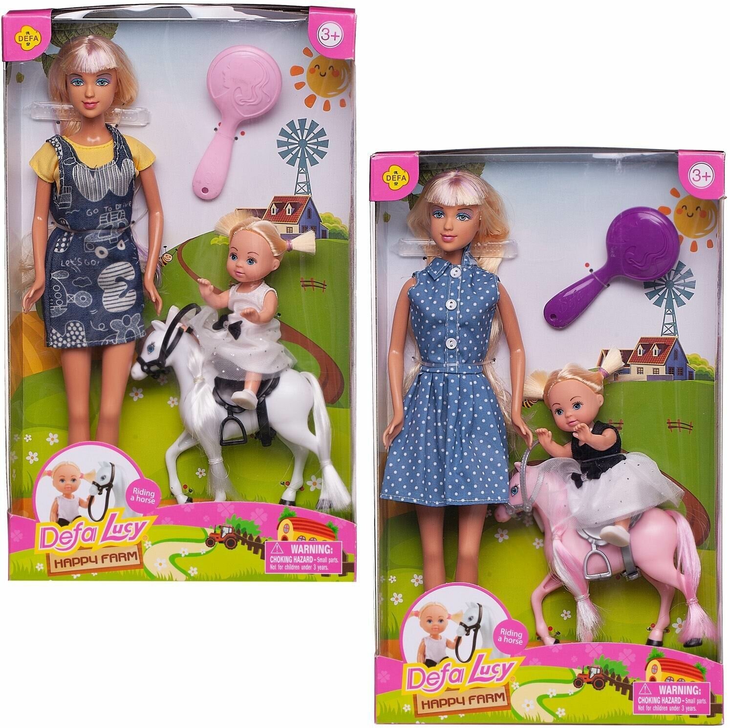 Кукла Defa Lucy Прогулка с дочкой на пони, 2 куклы в комплекте, 2 вида в коллекции 8399d