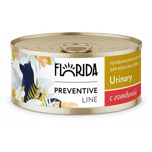 FLORIDA Urinary Консервы для собак. Профилактика мочекаменной болезни, с говядиной 0,1 кг. х 1 шт.