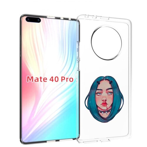 Чехол MyPads грустная-девушка-с-синими-волосами для Huawei Mate 40 Pro (NOH-NX9) задняя-панель-накладка-бампер