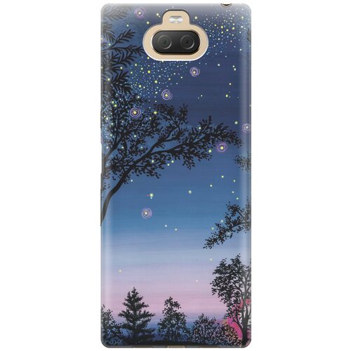фото Силиконовый чехол на sony xperia 10 plus / xa3 ultra / сони иксперия 10 плюс с принтом "деревья и звезды" gosso