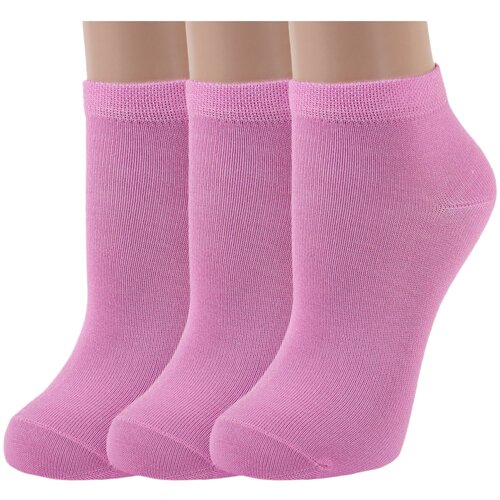 фото Комплект из 3 пар женских бамбуковых носков rusocks (орудьевский трикотаж) темно-розовые, размер 25