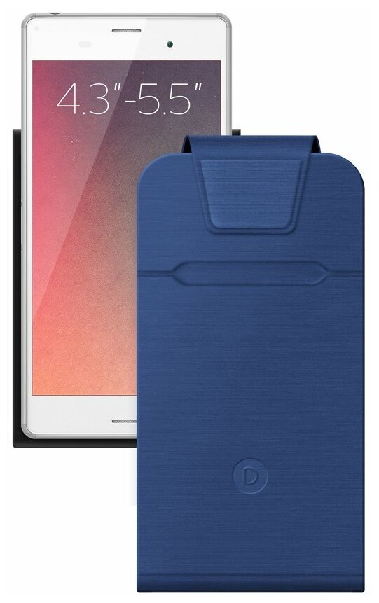 Чехол для смартфонов Flip Fold M 4.3''-5.5'', синий, Deppa