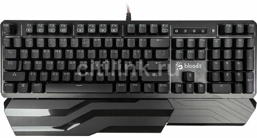 Клавиатура A4TECH Bloody B975, USB, c подставкой для запястий, черный