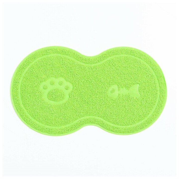 Коврик под миску или туалет Пижон 2в1, для животных, два круга, 48х35 см, зеленый