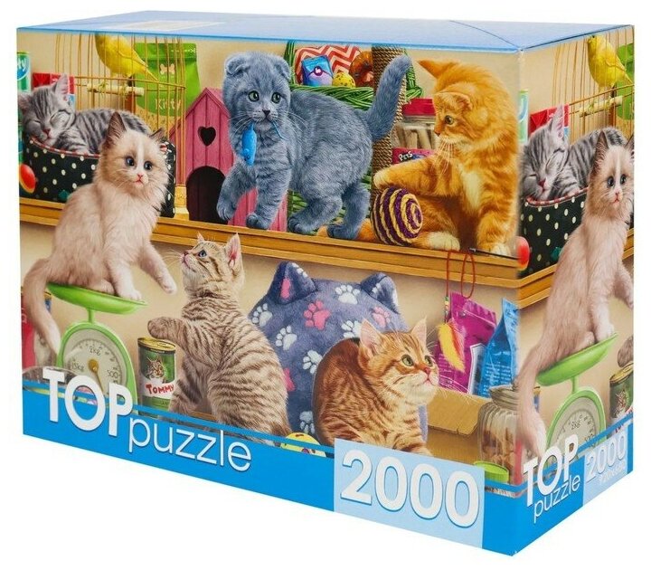 Пазл TOPpuzzle Смешные котята в зоомагазине 2000 элементов ХТП2000-1596 16+