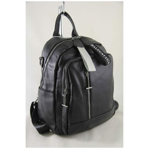 фото Рюкзак женский из экокожи black молнии молоточки nn