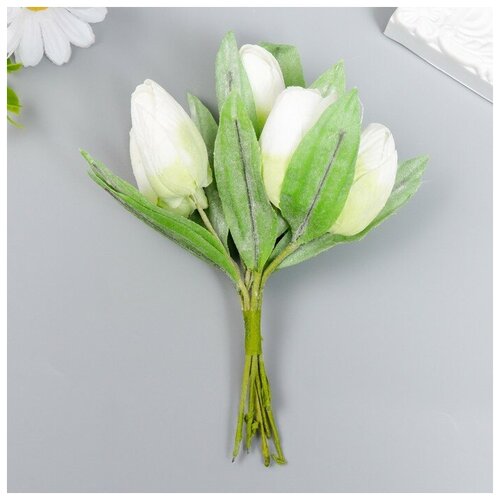 MARU Цветы для декорирования Заснеженные белые тюльпаны 1 букет6 цветов 14 см 493₽