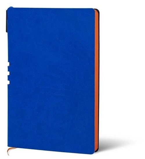 Ежедневник LOREX LXDRA5-CL недатированный, искусственная кожа, А5, 128 листов, синий/оранжевый, цвет бумаги тонированный