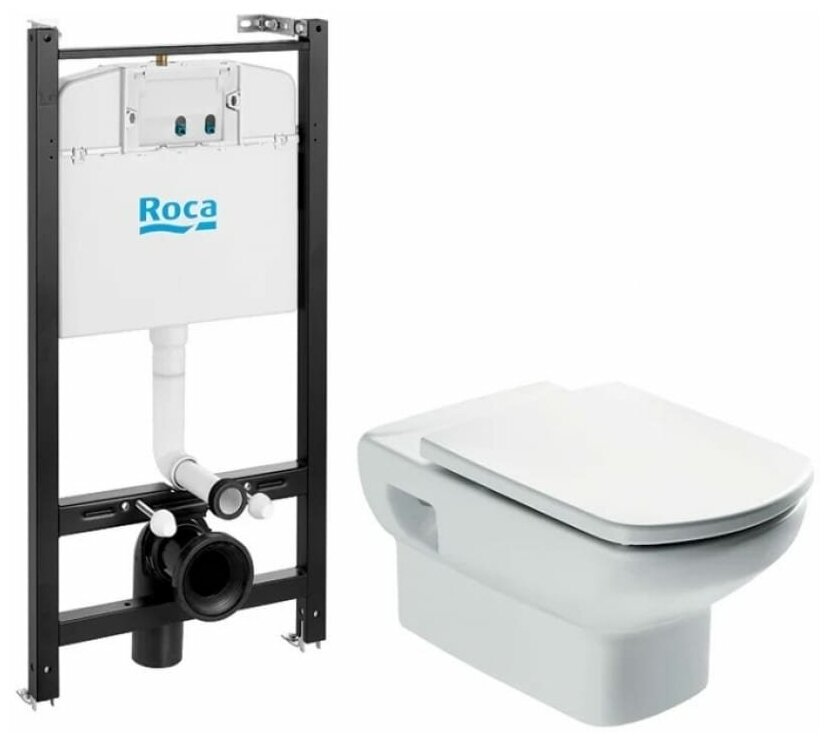 фото ПЭК: Roca DAMA SENSO NEW унитаз + тонкое сиденье с микролифтом + инсталляция DAMA SENSO NEW