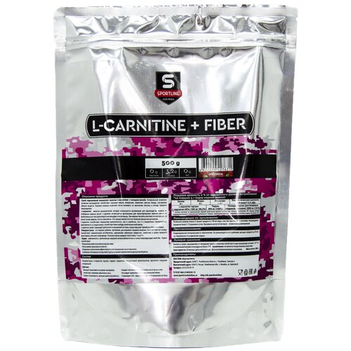 Sportline Nutrition L-карнитин + Fiber SportLine, 500 гр., малина