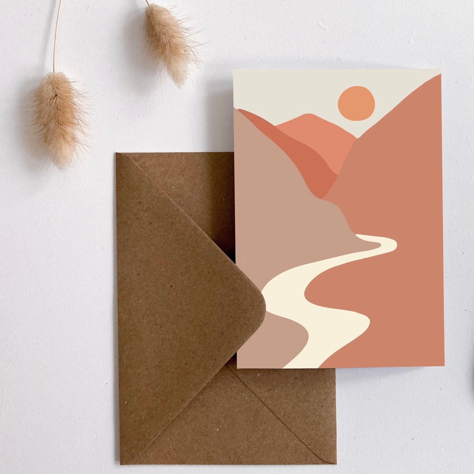 Дизайнерская открытка Meswero / Sunset / с подарочным конвертом / 10х15