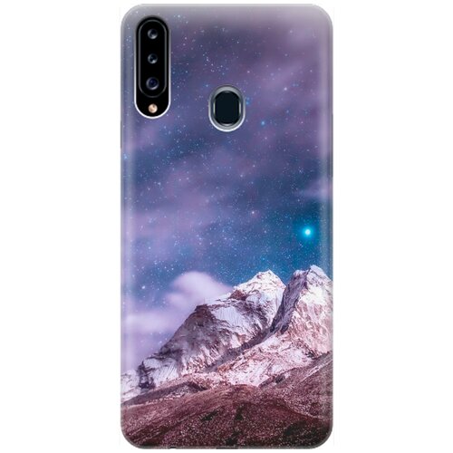 фото Силиконовый чехол на samsung galaxy a20s / самсунг а20 эс с принтом "горы и звездное небо" re:pa