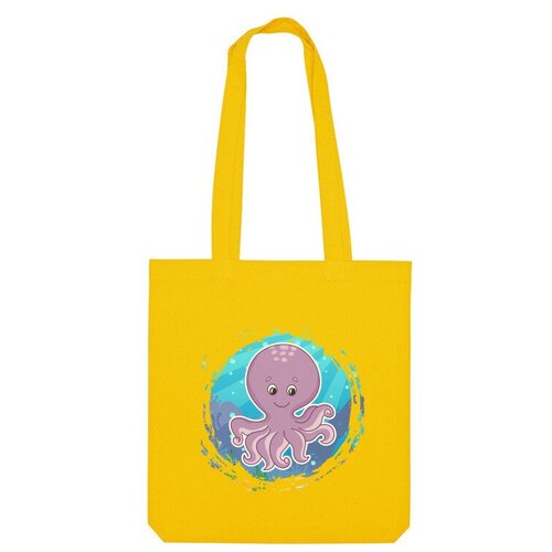 Сумка шоппер Us Basic, желтый сумка милый мультяшный осьминог фиолетовый